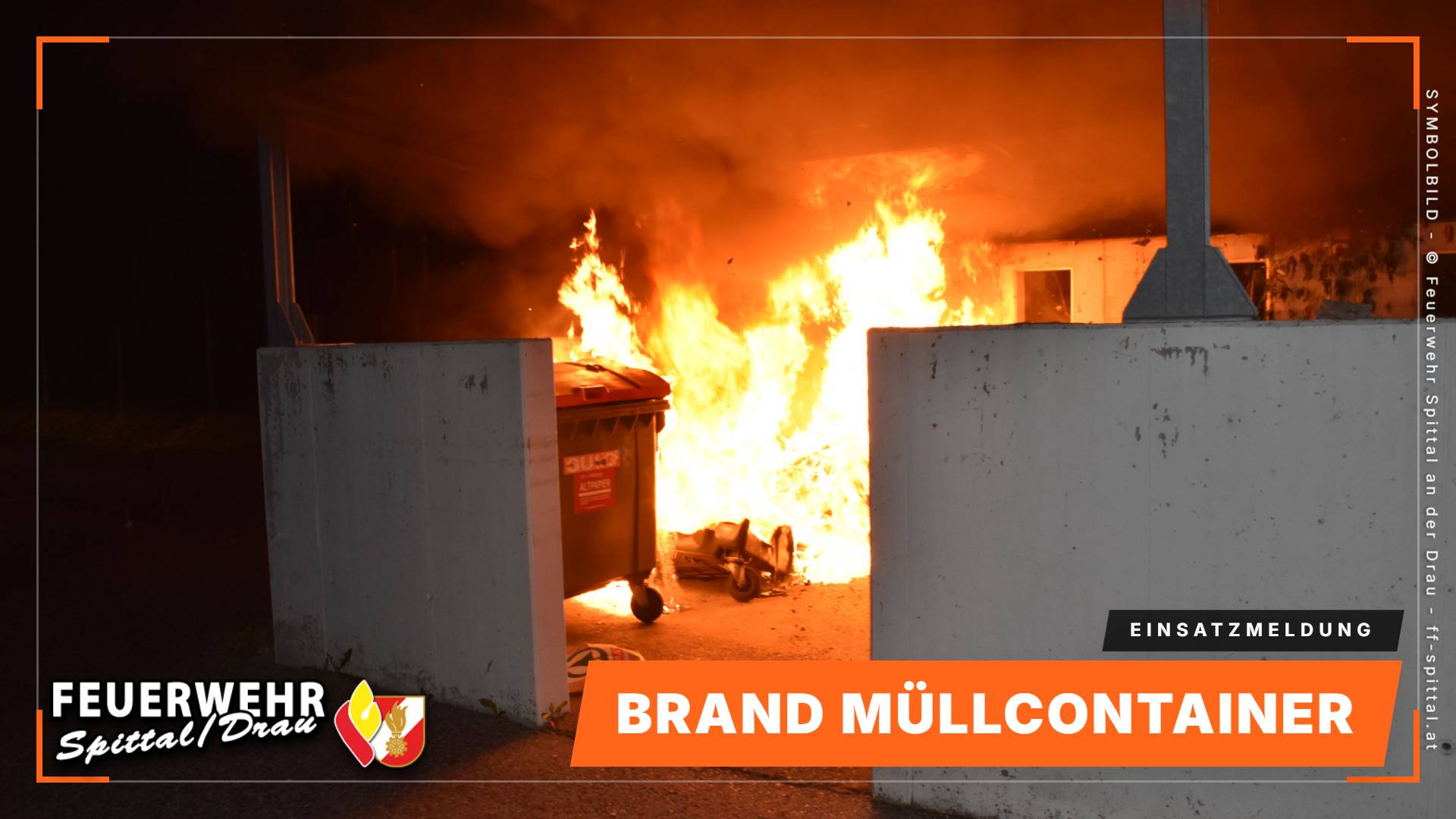 Brand Müllcontainer klein